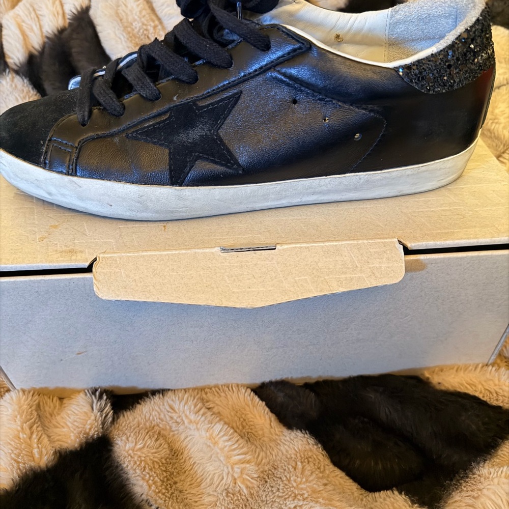 Golden Goose Superstar with Glitter black